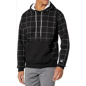 BACK TO SCHOOL Mint Condition Black & White CHAMPION Hoodie Sweatshirt LARGE